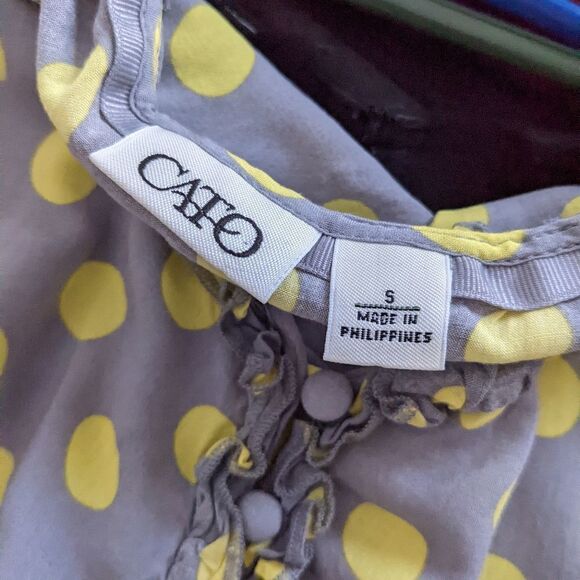 Cato Polka Dot Ruffle Sleeveless Top - Picture 6 of 8